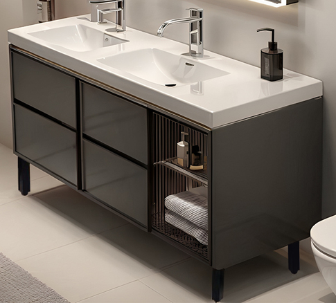 Black sofa legs featured in a cabinet scene, showcasing DELTA CAINA's versatile hardware solutions blending style and durability for modern interiors.